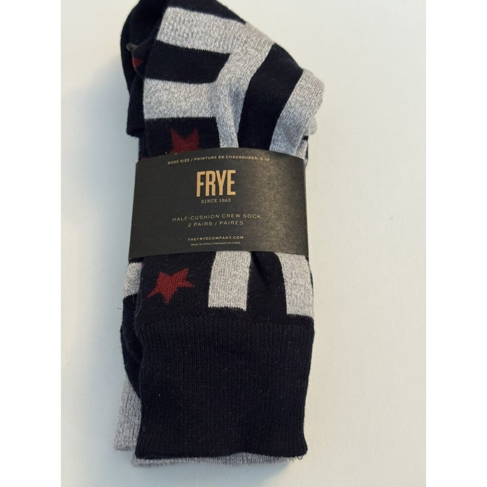 NWT Frye Supersoft Boot Socks 2 Pair Navy/Blue/Stars Size 6-12 HW1
